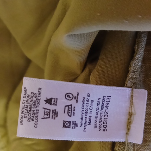 TU sz 12, 100% Linen drawstring wide leg pants in a muted basil green. - Picture 9 of 10